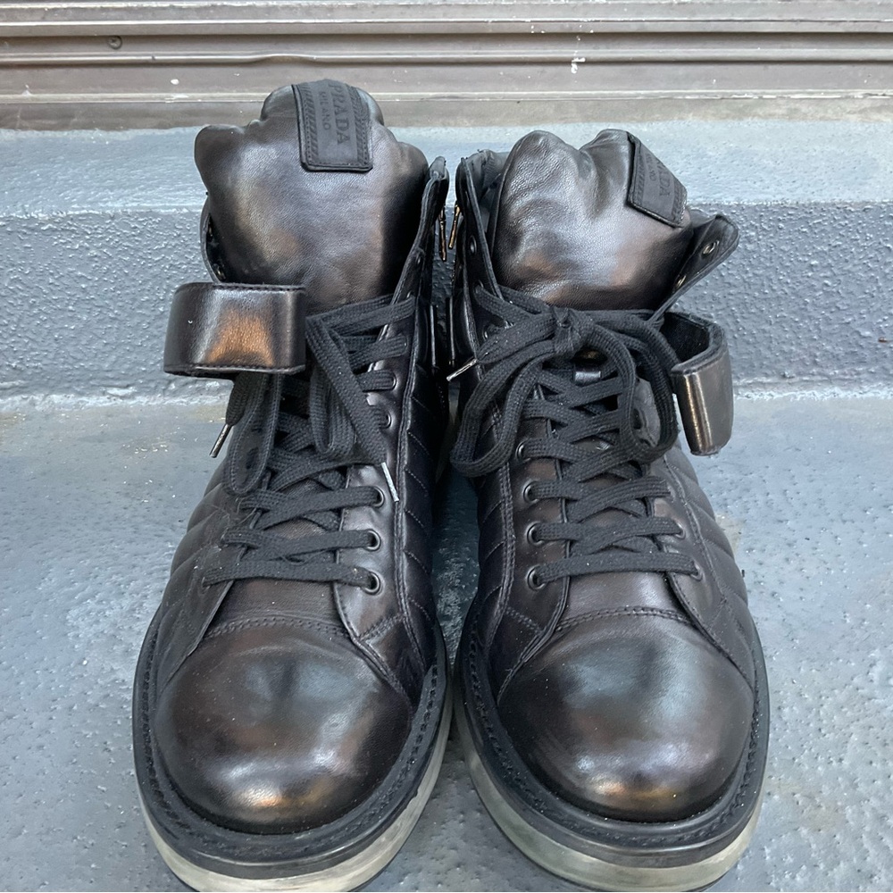 Prada ‘Levitate’ Quilted Sneaker- Black Leather - Picture 2 of 13